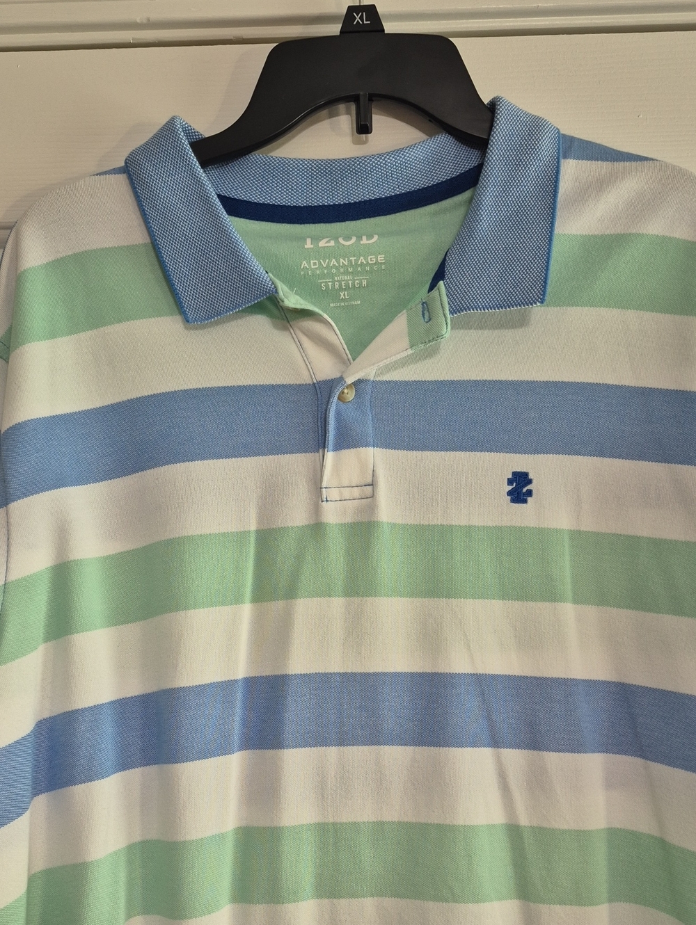 izod polo shirt men XL advantage performance natural stretch stripes short...